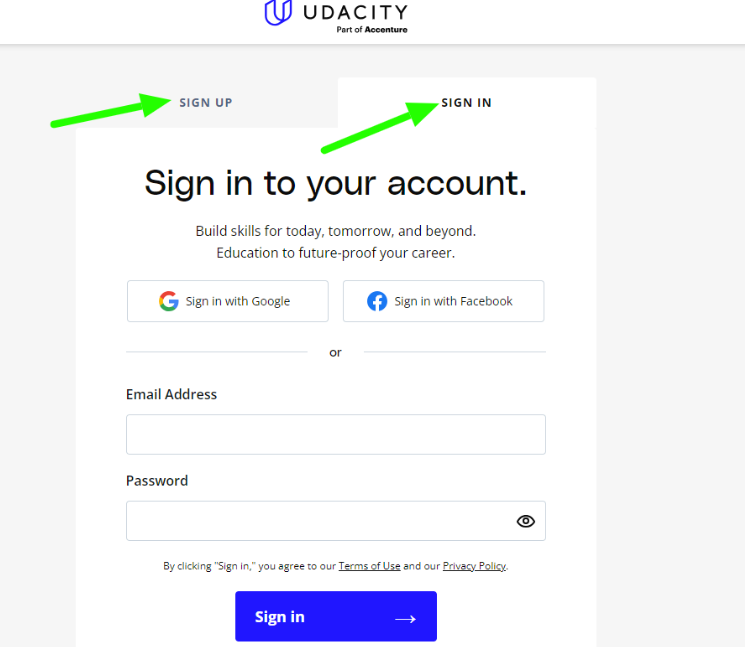  Create A Udacity Account 