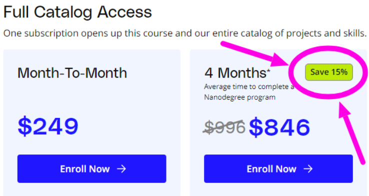 Udacity 15% Savings