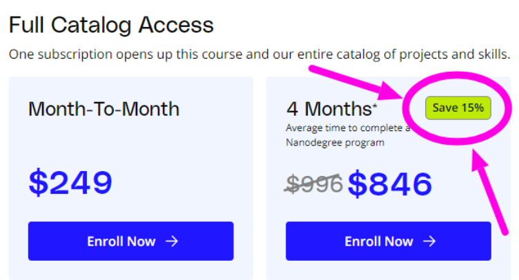 Udacity 15% Savings